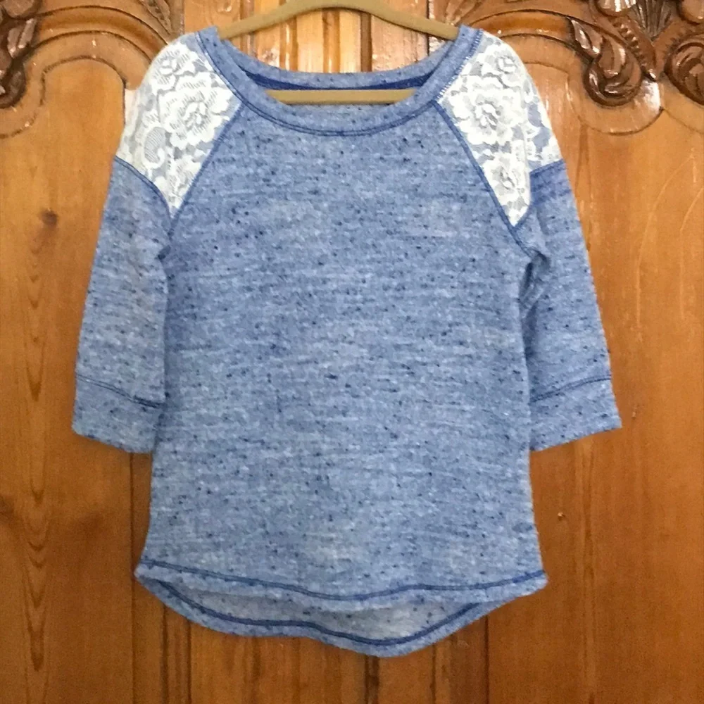 Justice Long Sleeved Top with Lace Shoulder insert